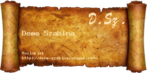 Deme Szabina névjegykártya